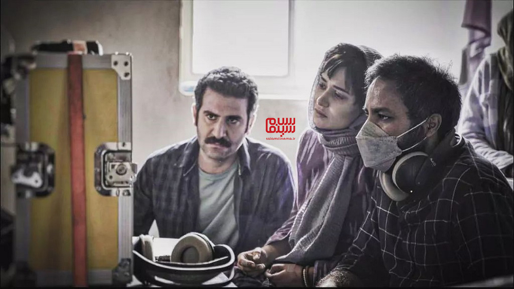 امید شمس، پریناز ایزدیار و هوتن شکیبا در پشت صحنه فیلم سینمایی «ملاقات خصوصی»