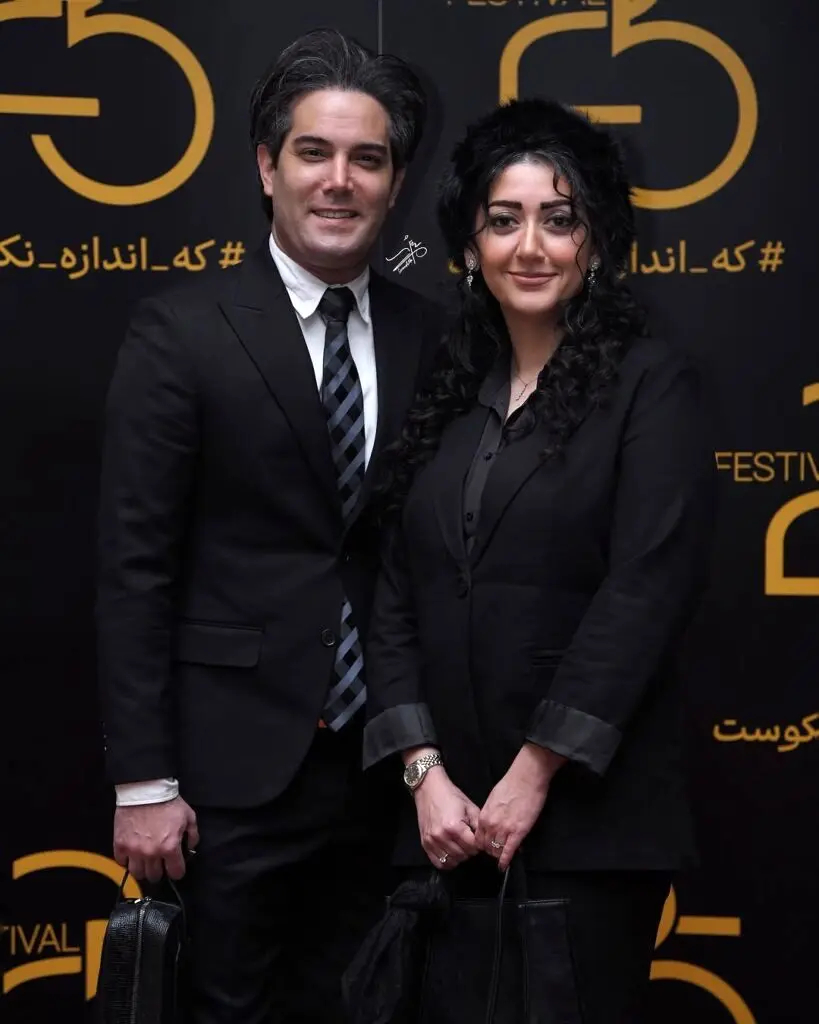 امیرعلی نبویان و همسرش در اختتامیه جشنواره ۲۵