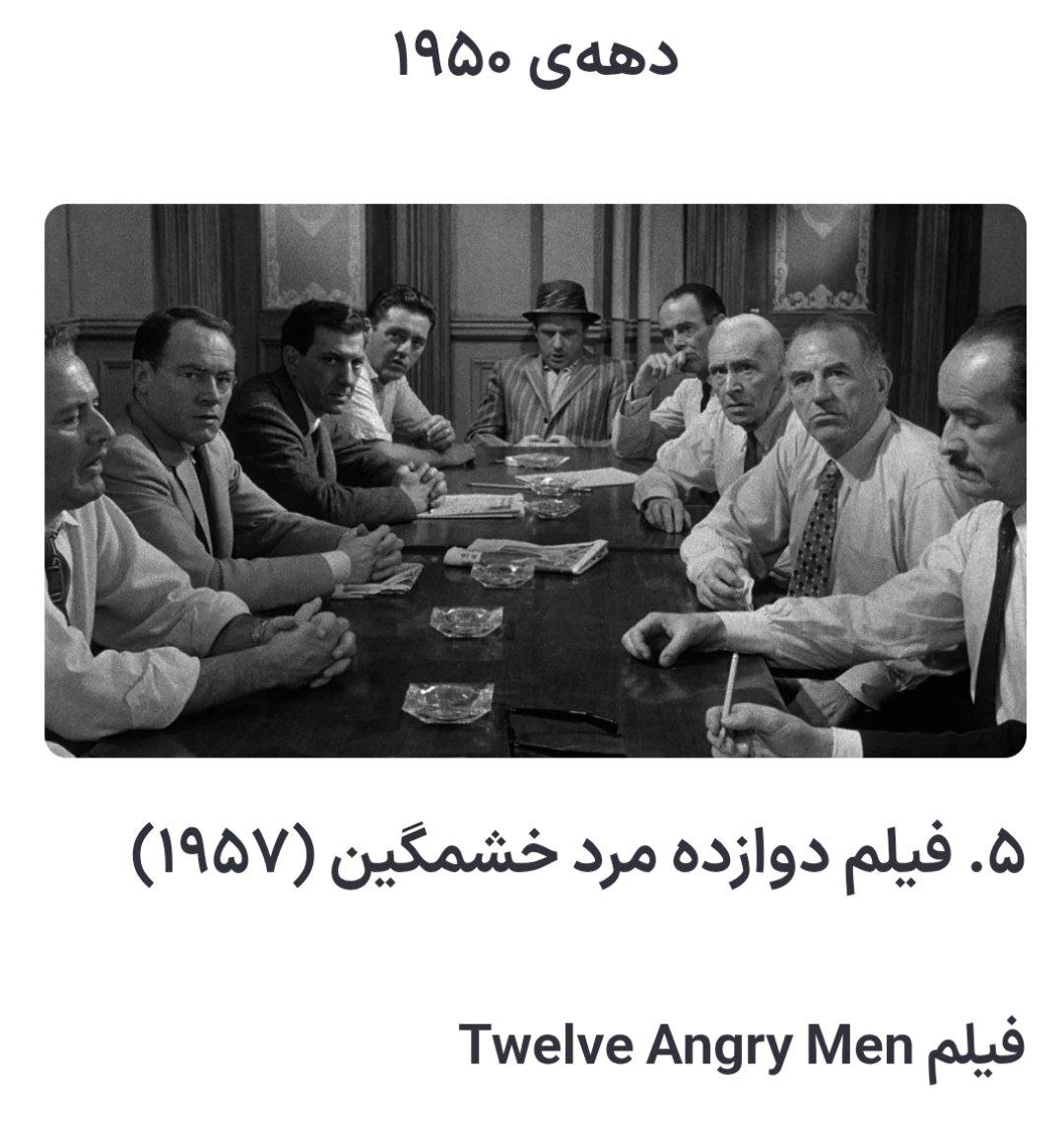پوستر فیلم دوازده مرد خشمگین، بهترین فیلم دهه 1950