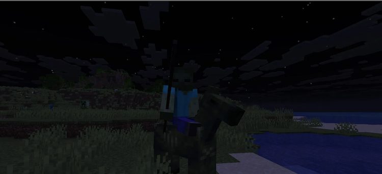 در آپدیت جدید ماینکرفت اسب زامبی با یک زامبی سوار بر آن اسپاون میشود.