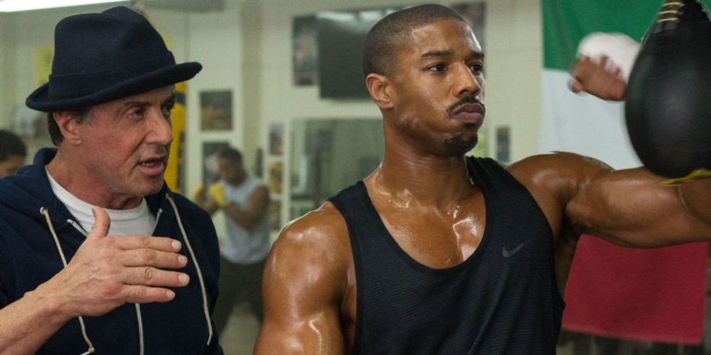 نمایی از  فیلم سینمایی «کرید ۲» (Creed II) با بازی مایکل بی.جردن  و سیلوستر استالون