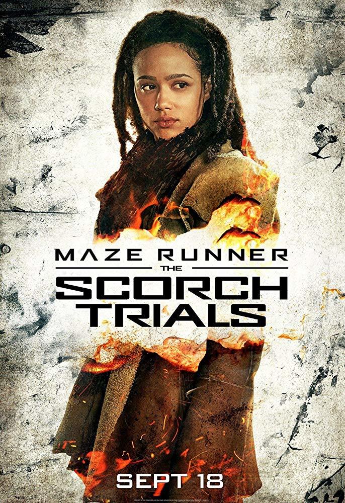 ناتالی امانوئل در پوستری از فیلم سینمایی «دونده مارپیچ: مشقت های اسکرچ» (Maze Runner: The Scorch Trials )