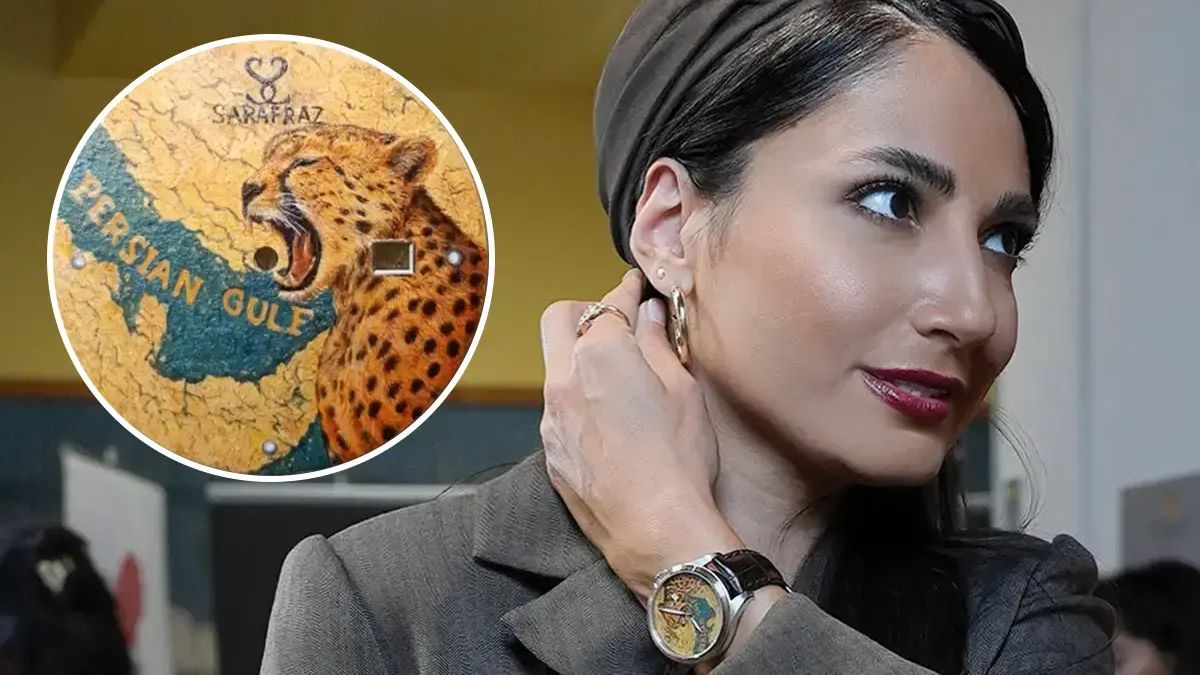 ساعت سمیرا حسن‌پور در فستیوال دبی: نماد خلیج فارس و یوز ایرانی (عکس)