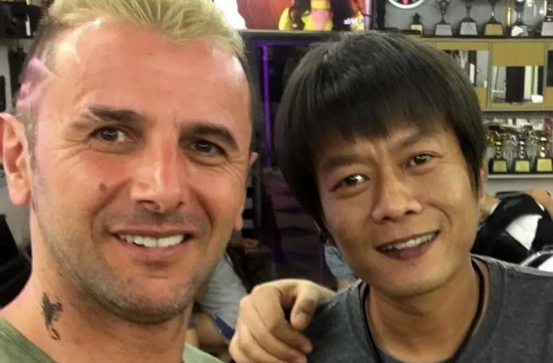 سفر در زمان؛ «امین حیایی» و پسرش «دارا» در اتاق گریم فیلم «شعله‌ور»