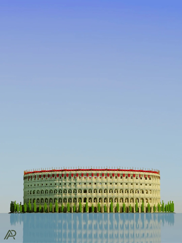 شکوه روم باستان در این سازه ماینکرفت به خوبی دیده می‌شود